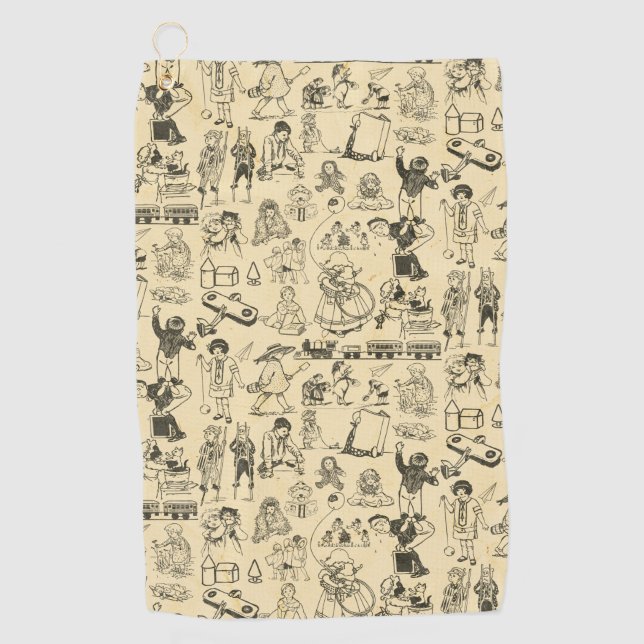 Serviette De Golf Jouets vintages et jeux d'enfants motif (Devant)