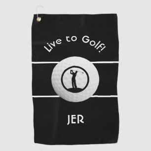Serviette De Golf Joueur de golf à monogrammer Citation sportive Noi