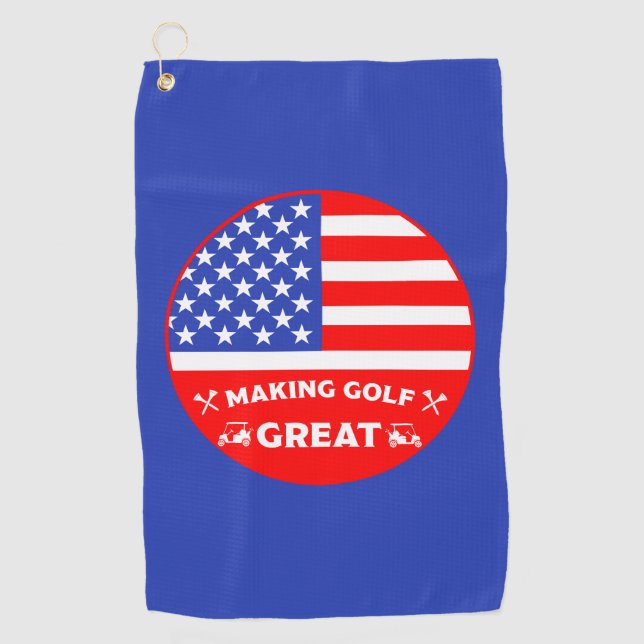 Serviette De Golf Joueur de golf américain drôle personnalisé (Devant)