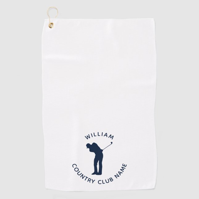 Serviette De Golf Joueurs Country Club Marine Blue Custom (Devant)
