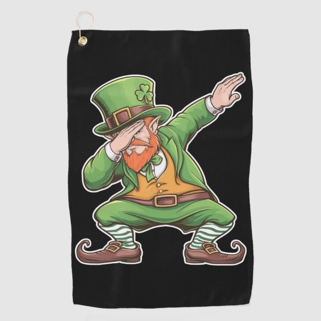 Serviette De Golf Jour de la Saint Patrick Dab Dabbing Leprechaun En (Devant)