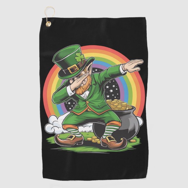 Serviette De Golf Jour de la Saint Patrick Dabbing Leprechaun Dab Da (Devant)