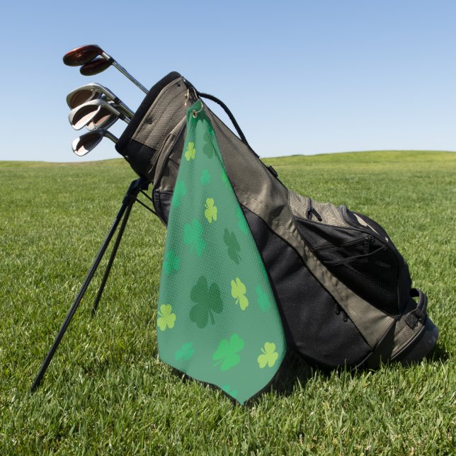 Serviette De Golf Jour de la Saint Patrick Motif Shamrock vert (Vert)