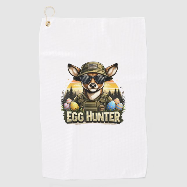 Serviette De Golf Joyeuse fête de Pâques Camo drôle chasse garçons h (Devant)