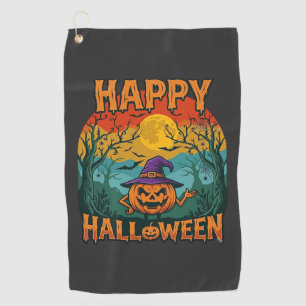 Serviette De Golf Joyeux Halloween Citrouille Sorcière Chapeau Plein