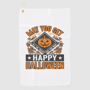 Serviette De Golf Joyeux Halloween Citrouille Traitements Vintage