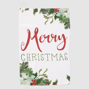 Serviette De Golf Joyeux Noël de verdure