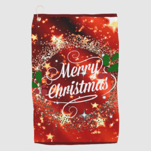 Serviette De Golf Joyeux Noël, étincelant et brillant,