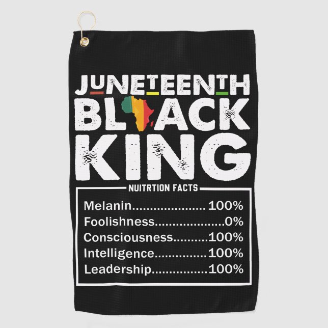 Serviette De Golf Junetten Black King Faits nutritionnels Melanin (Devant)