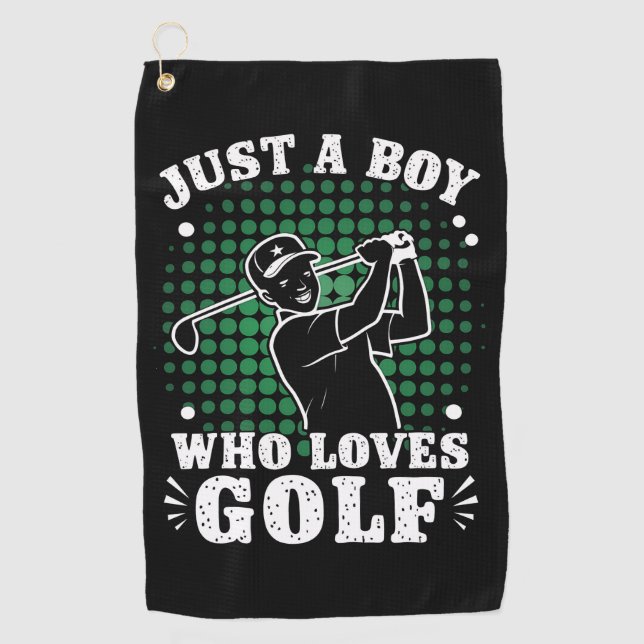 Serviette De Golf Juste un Garçon qui aime Golf Club Golfing (Devant)