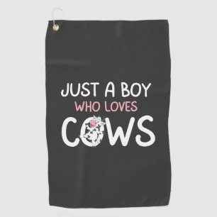 Serviette De Golf Juste un garçon qui aime les vaches Ferme de vache