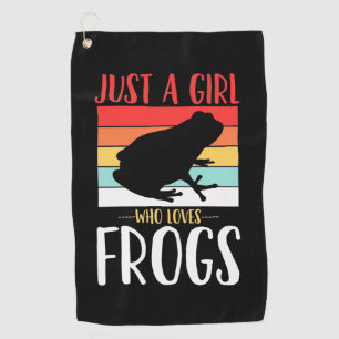 Serviette De Golf Juste une fille qui aime la grenouille