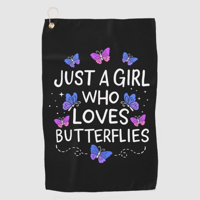Serviette De Golf Juste Une Fille Qui Aime Le Papillon (Devant)