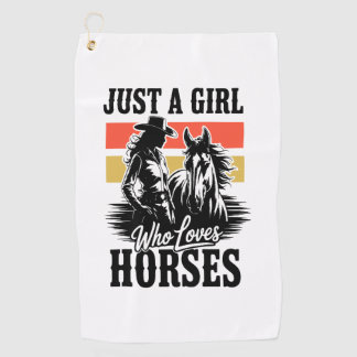 Serviette De Golf Juste une fille qui aime les chevaux (3)