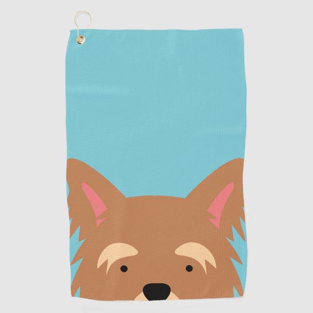 Serviette De Golf Kawaii Cute Little Yorkie Puppy Dog. (Devant)
