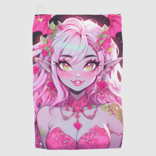 Serviette De Golf Kawaii Pinkcore Imaginaire Demon Anime Girl