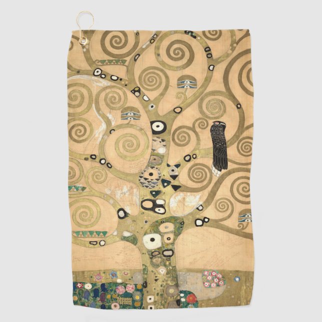 Serviette De Golf Klimt - La carte magnétique de l'arbre de vie (Devant)