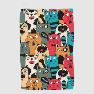 Serviette De Golf La foule des chats