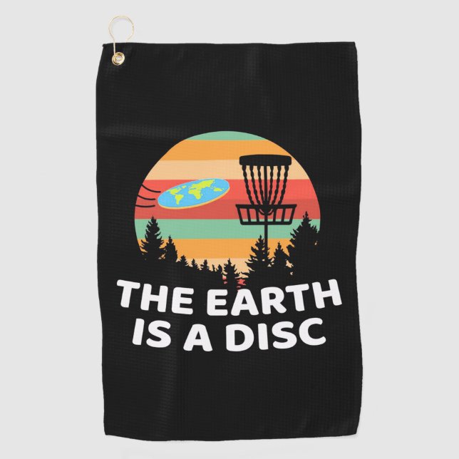 Serviette De Golf La Terre Est Un Disque Golf (Devant)
