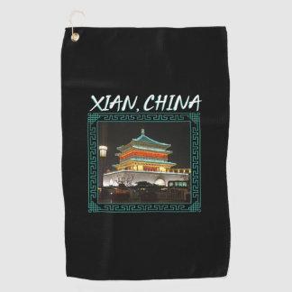 Serviette De Golf La tour Xian antique de la Chine