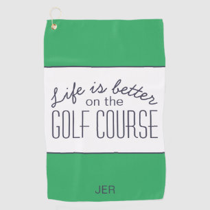 Serviette De Golf La vie est meilleure Funny Golf dire Vert Bleu Bla
