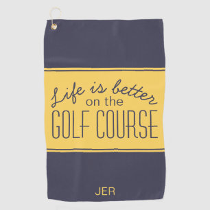 Serviette De Golf La vie est meilleure Terrain de golf Sports Pro Bl