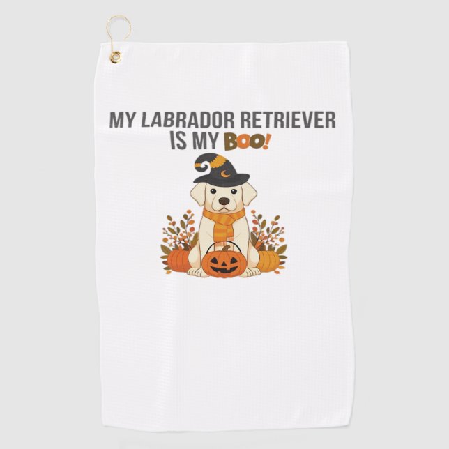 Serviette De Golf Labrador Retriever Halloween Chien drôle Éffrayant (Devant)