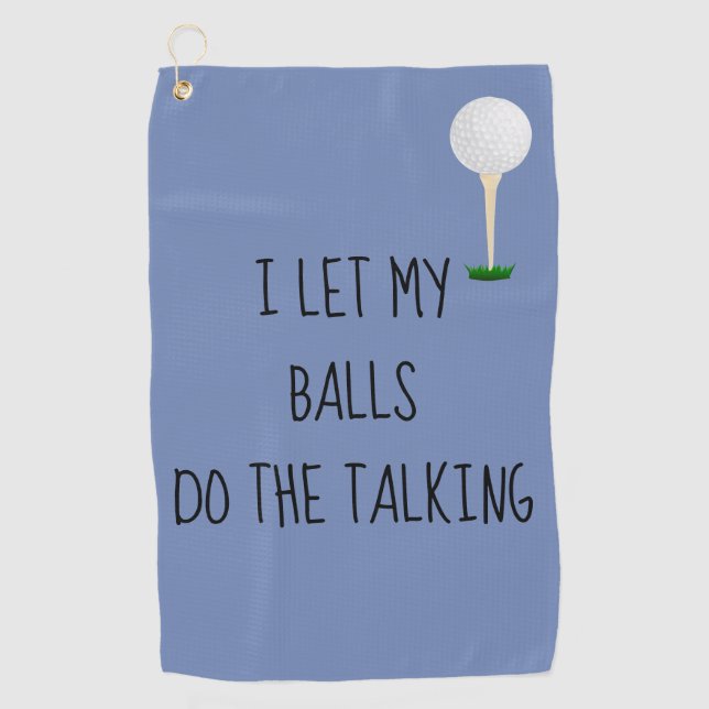 Serviette De Golf Laisser Balls Faire Parler Drôle (Devant)