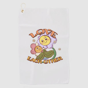 Serviette De Golf L'Amour L'Un L'Autre Design floral lunaire