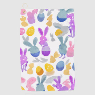 Serviette De Golf lapin avec oeufs de pâques