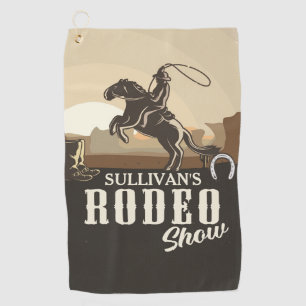 Serviette De Golf Lasso Roping Roundup ADD NAME Western Rodeo Show