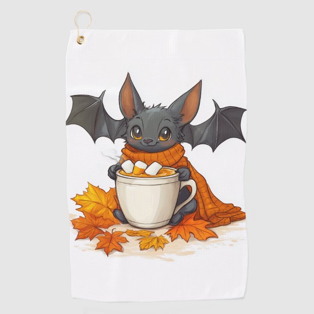 Serviette De Golf Latte Citrouille Vampire (Devant)