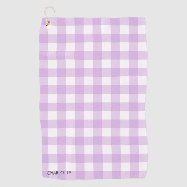 Serviette De Golf Lavande de chalet personnalisée Lilac En vichy Pla (Devant)