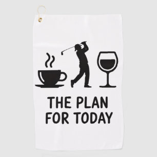 Serviette De Golf L'avion pour aujourd'hui drôle golf vin café golfe