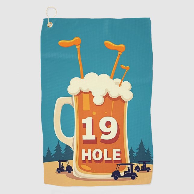 Serviette De Golf Le 19ème trou : La retraite d'un golfeur (Devant)