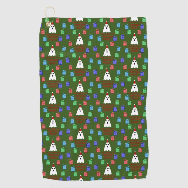Serviette De Golf Le fantôme de Noël présente drôle (Devant)