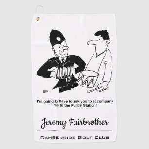 Serviette De Golf Le policier demande à l'homme de l'accompagner ￼ d
