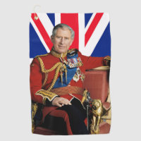 Le roi Charles III avec drapeau britannique