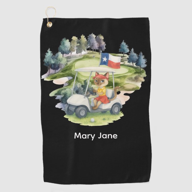 Serviette De Golf Le thème du Texas pour le golfeur (Devant)