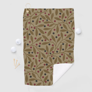 Serviette De Golf Leaf Berry Classique Colorful Art Motif