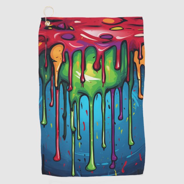 Serviette De Golf Lecteurs de peinture Abstraits colorés (6) (Devant)