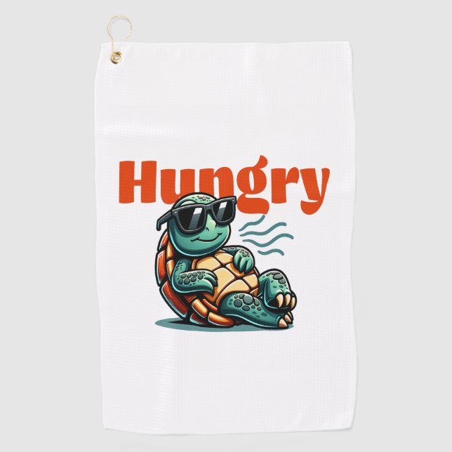 Serviette De Golf Lente et faim - Tortue Cool (Devant)