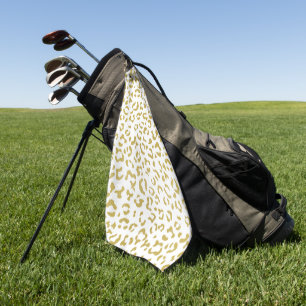 Serviette De Golf Leopard d'or, Parties scintillant d'or, Empreinte 
