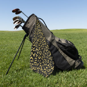 Serviette De Golf Leopard d'or, Parties scintillant d'or, Motif de l