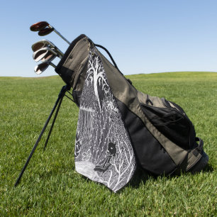 Serviette De Golf Léopard noir dans la jungle, dessiné à la main, co