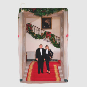 Serviette De Golf Les pas de Noël Président Donald Trump & Melania