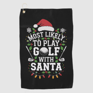Serviette De Golf Les Plus Probables De Jouer Au Golf Avec Père Noël