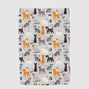 Serviette De Golf Les Prints des Chats et des Paw