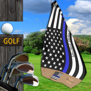 Serviette De Golf Ligne Bleue Mince & Golf USA drapeau Amérique /Mo