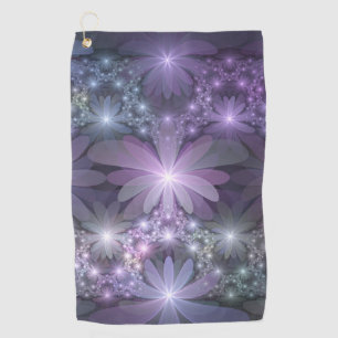 Serviette De Golf Lit de fleurs Art Fractal Abstrait tendance brilla